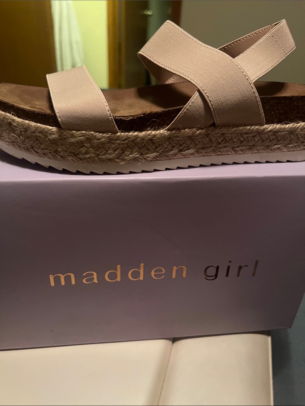 Madden Girl Blush Tan Espadrille Platform Sandals
